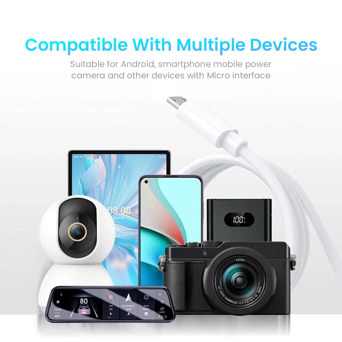 ZORBES 16.4Ft Micro USB Extension Cable Long Extension Cable for Security Camera Extension Charging CableExtension Cable Compatible with Mi 360° Home Security Camera, Micro USB Enabled Devices ZORBES 16.4Ft Micro USB Extension Cable Long Extension Cable for Security Camera Extension Charging CableExtension Cable Compatible with Mi 360° Home Security Camera, Micro USB Enabled Devices